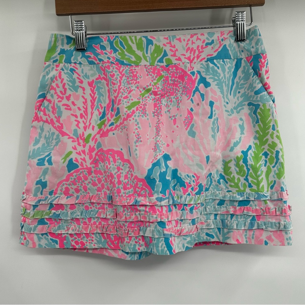 Lily Pulitzer Lets‎ Cha Cha Skirt With White Under Shorts Size 00 XXS